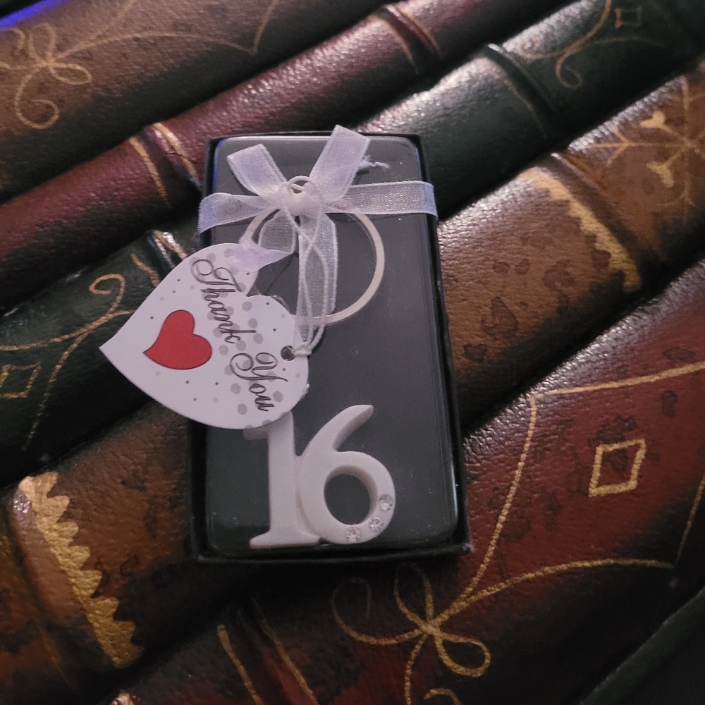 Cute "16" key chain for sweet 16 birthdays